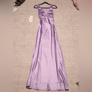Peppermayo Elegant Lavender Satin Evening Gown